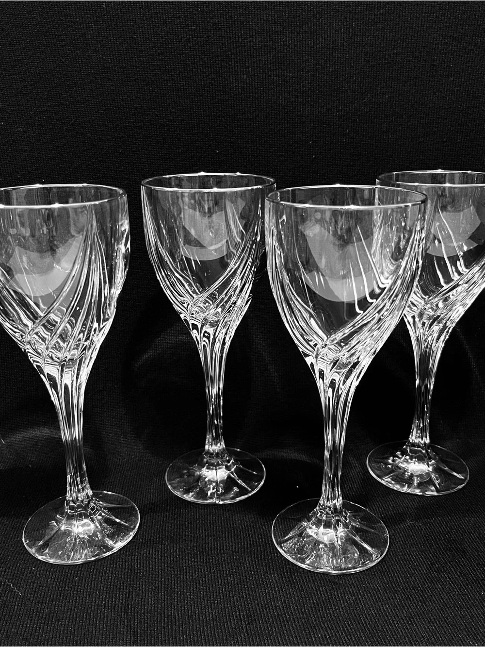 Vintage LENOX Debut Gold Crystal Wine Glasses Set of 4